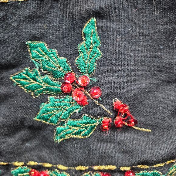 Vtg New Direction Women's Denim Jacket Shacket Christmas Embroidery Sequins XL - Picture 4 of 8